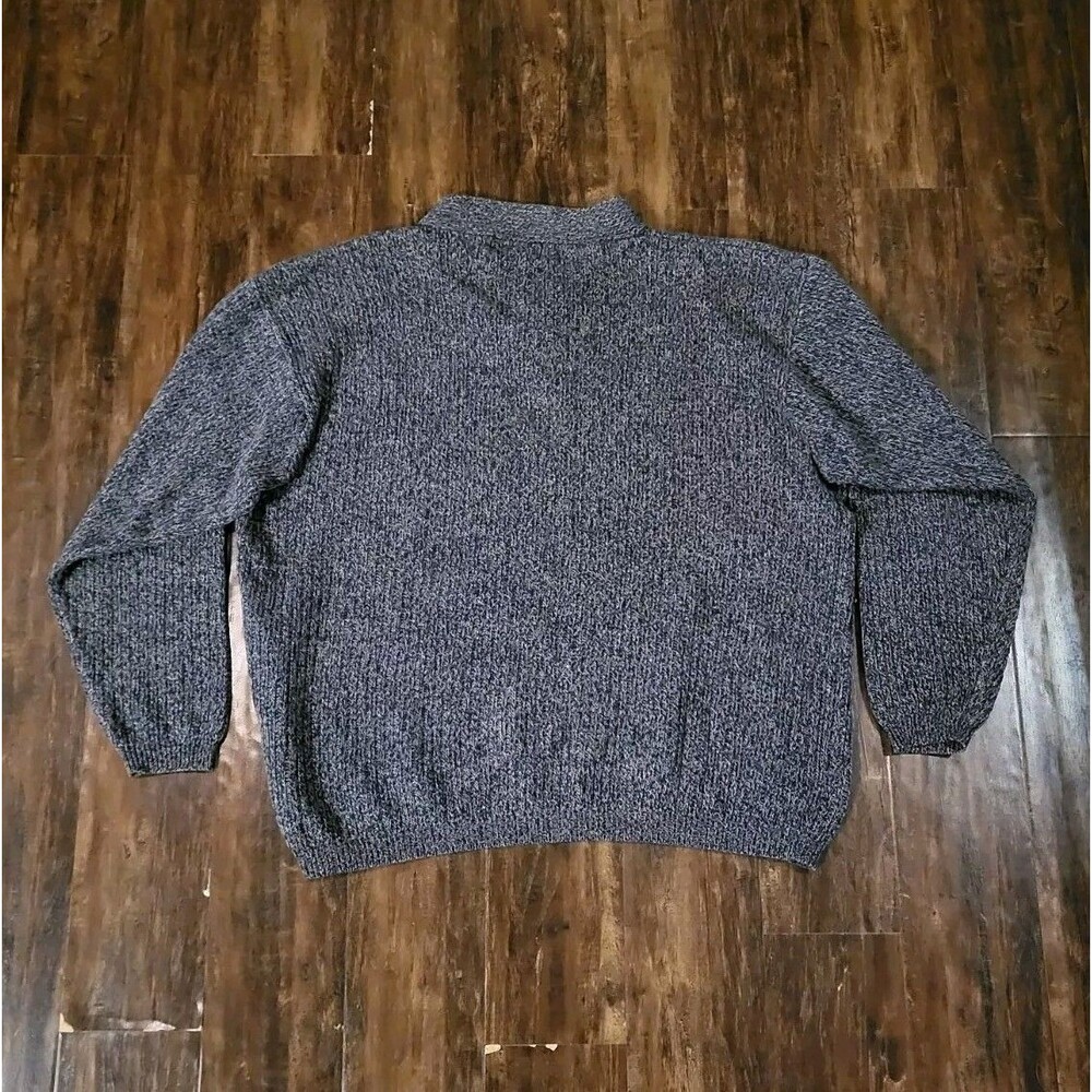 Eddie Bauer Pullover Sweater Single Button Men's Size Large Blue/Gray - Picture 2 of 5